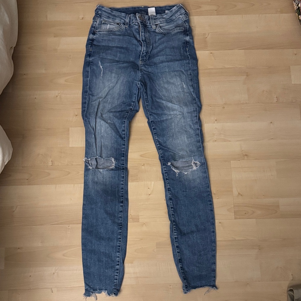 Women's Blue Distressed Jeans